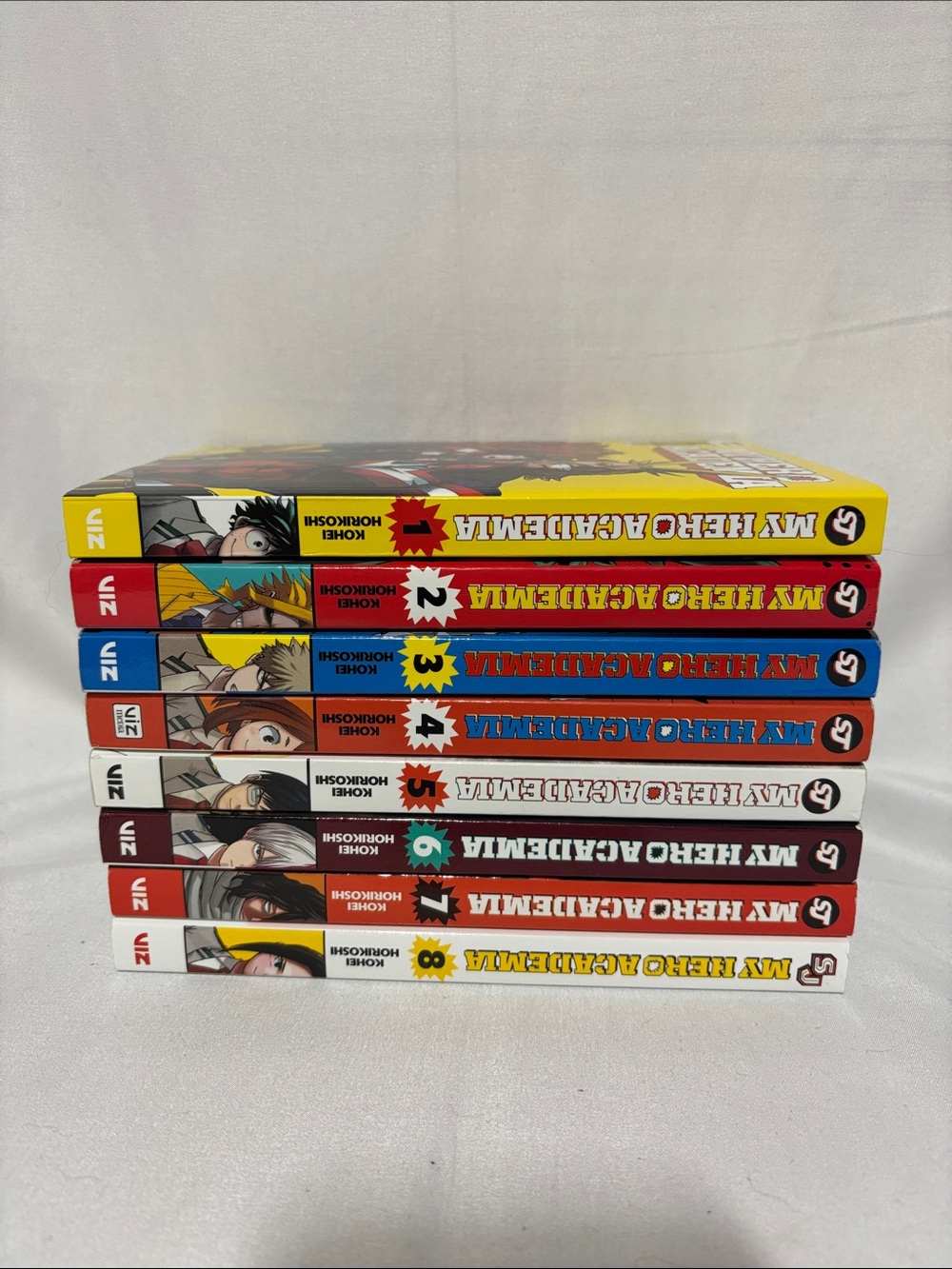 My Hero Academia Manga Volumes 1-8 Colorful Spine Set